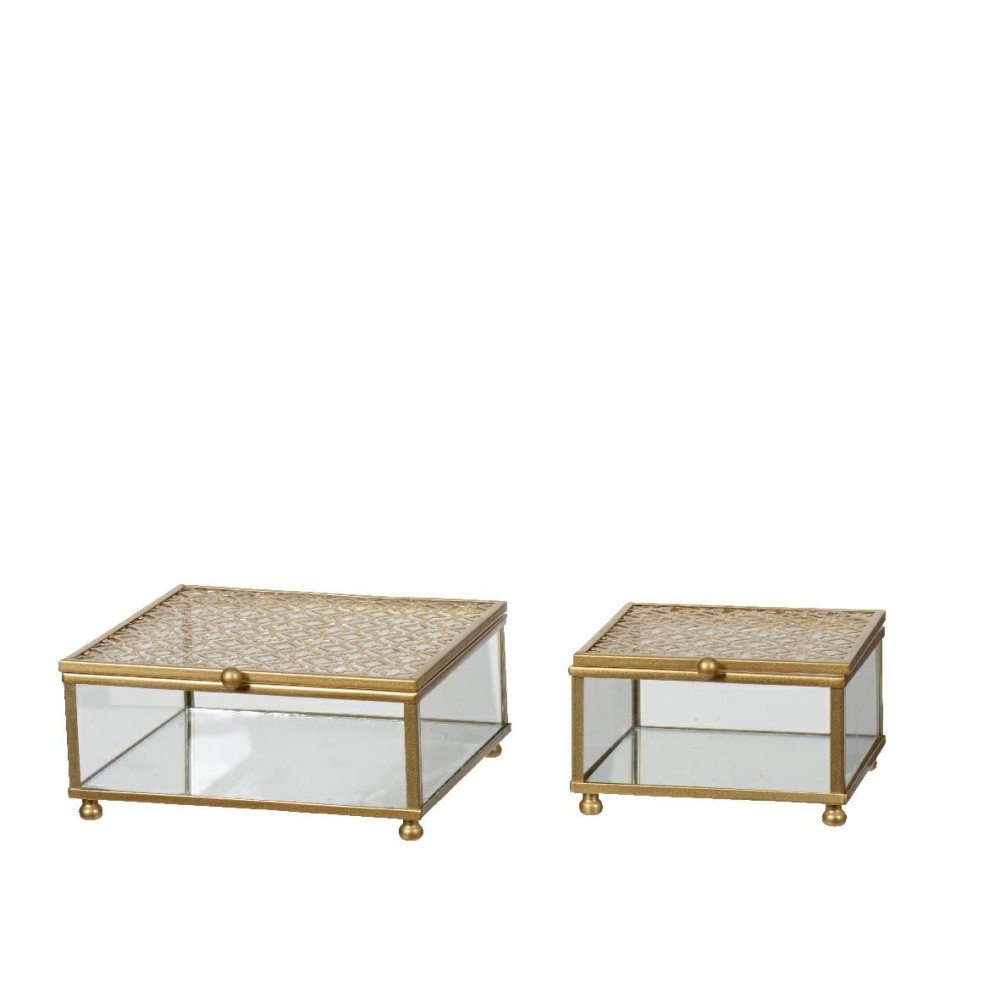 SET 2 SCATOLE H.6CM. METALLO ORO